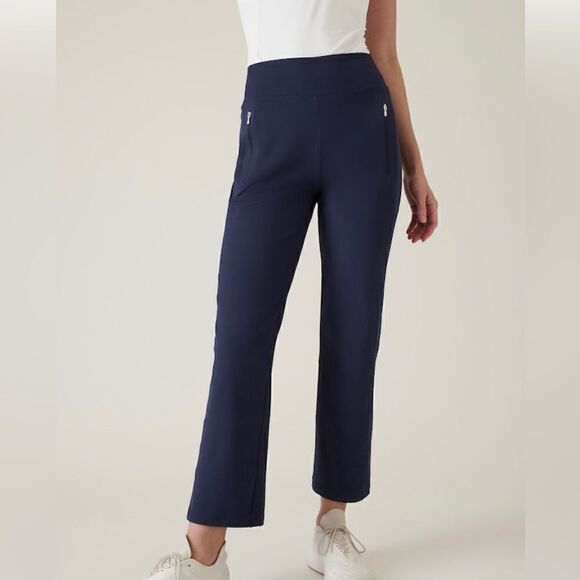 🆕NWT Athleta Fairway Golf Pant Size 12 Petite Dress Blue